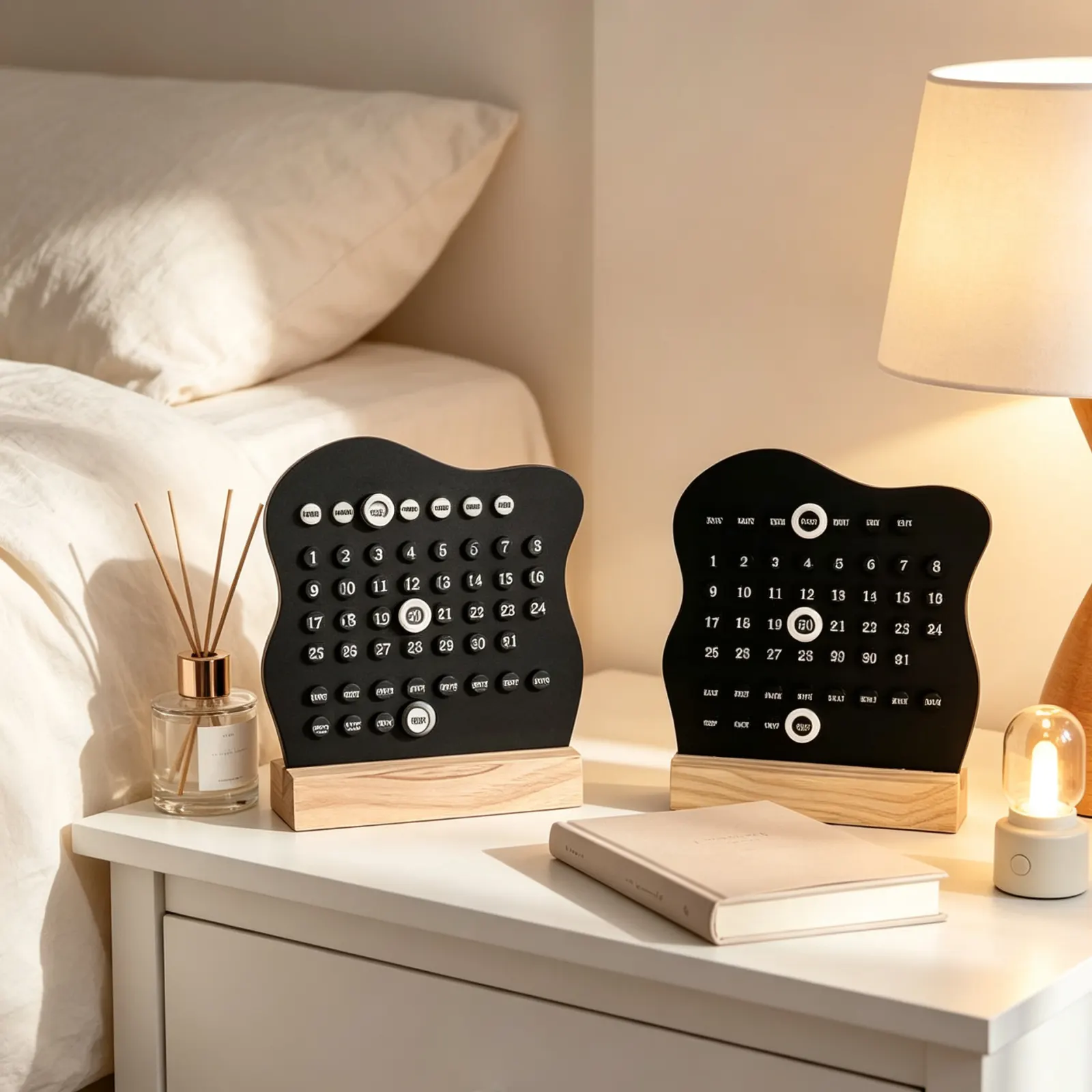 DIY perpetual calendar, ring toss desk calendar, desktop ornament.
